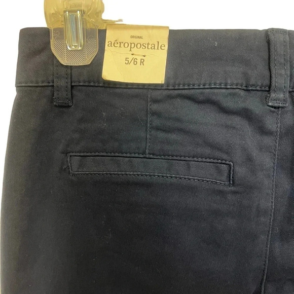 Aeropostale stretch navy blue cotton trouser pant size 5/6 regular - Picture 3 of 7